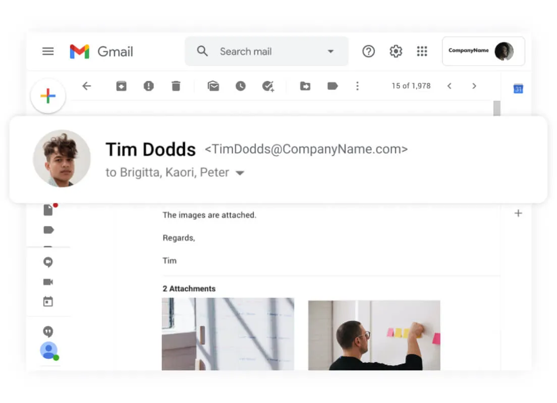 Gmail adresas verslui